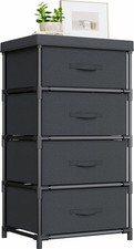 WANGIRL Fabric Chest of Drawers Bedroom 4 Drawers Storage Unit with Sturdy Steel