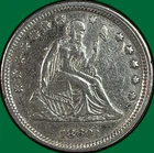 1860 Seated Liberty Quarter Extremely Fine XF Coin, Cleaning #42580