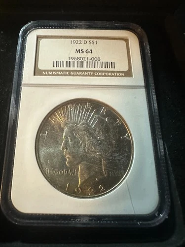 1922-D LIBERTY PEACE DOLLAR MS64 NGC