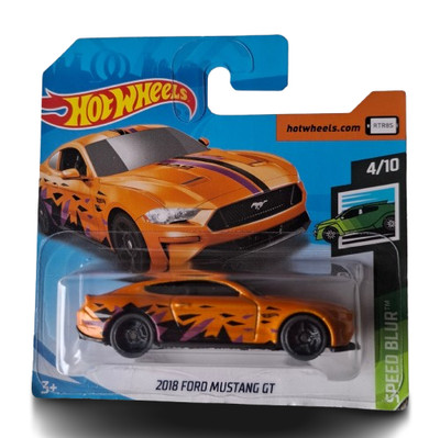 Hot Wheels 2018 Ford Mustang GT Orange Speed Blur 4/10 Modellauto Mattel OVP Neu