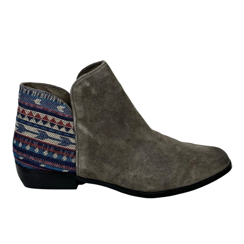 Sbicca Women's Circa Boots 7.5 Tapestry Southwestern Bootie Western Suede Grey - Image 2 of 4