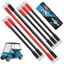 7PCS Golf Cart Heavy Duty Battery Cables, Fit Club Car DS 1994-UP 4 Awg 36 