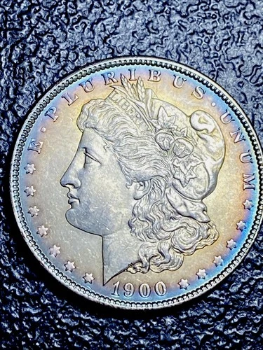 113 💎 1900 Morgan Silver Dollar $1 UNC GEM 💎 STUNNING PERIMETER TONING NT