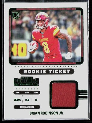 2022 Panini Contenders #RTS-BRO Brian Robinson Jr. Rookie Ticket Swatches