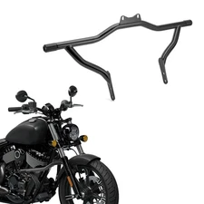 Black Steel Front Engine Guard Crash Bar For Indian Super Sport Chief 2022-2025