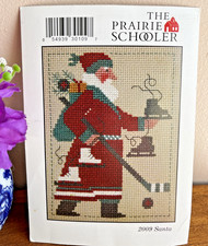 2009 SCHOOLER SANTA Counted Cross Stitch Leaflet Card The Prairie Schooler OOP