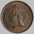 BU 1907 Indian Head Cent Red/Brown - Inv # WCuCe