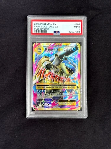 Pokemon XY Evolutions 2016 FA/M Blastoise EX #102/108 PSA 9