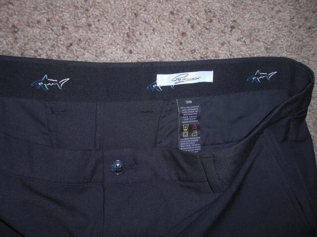 GREG NORMAN SHARK Black athletic GOLF SHORTS Size 38 - Image 2 of 3