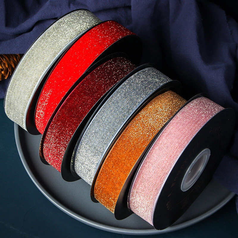 Vintage Sequin Velvet Ribbon Trim Velour Webbing for Floral Decor 1"X10 Yd - Image 2 of 4