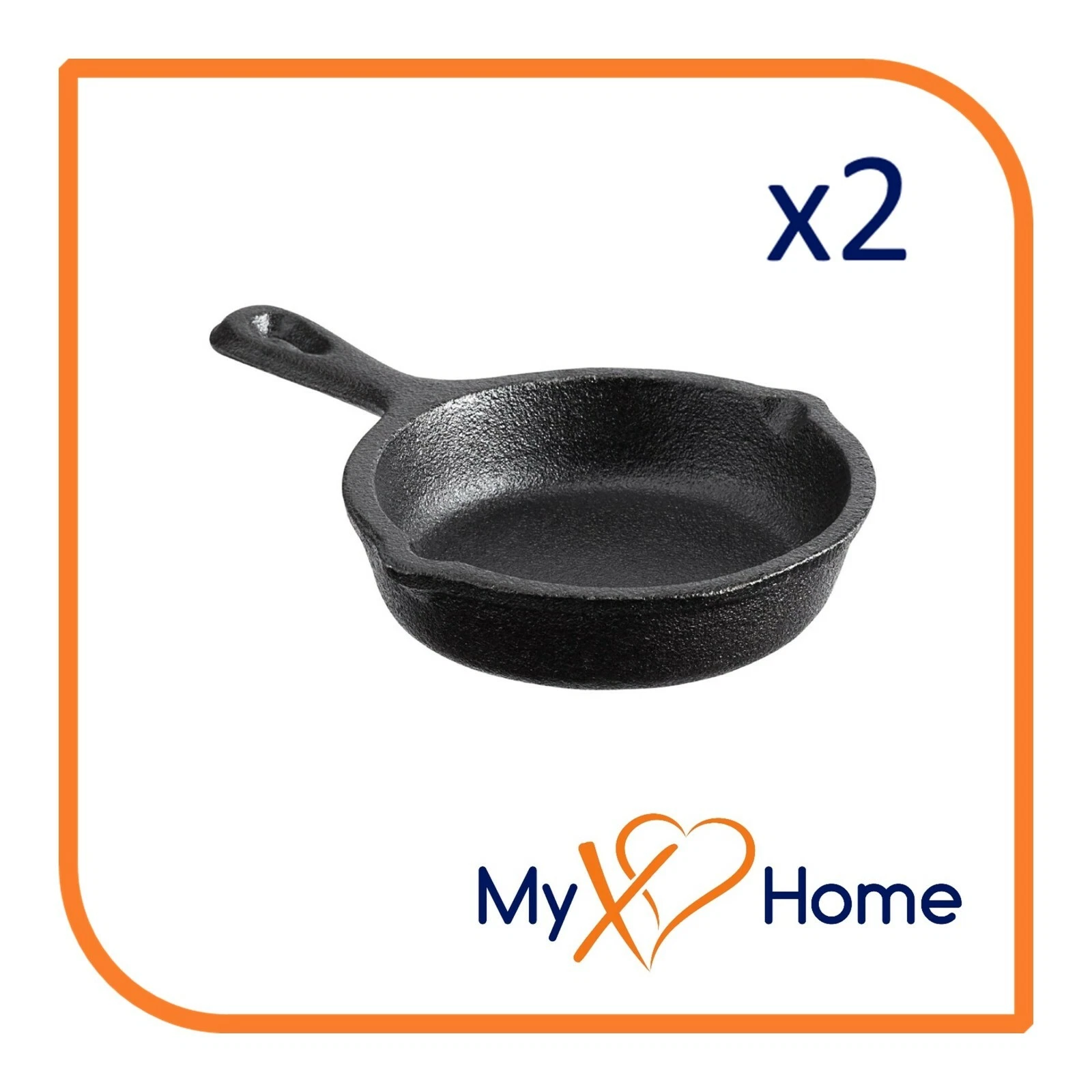4" Round Pre-Seasoned Mini Cast Iron Skillet (2 Skillets) by MyXOHome