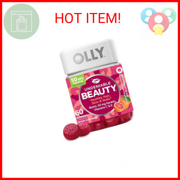 OLLY Undeniable Beauty Gummy, For Hair, Skin, Nails, Biotin, Vitamin C, Keratin,