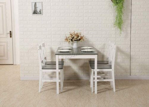 Westwood Qualitat Massiv Holz Esszimmer Tisch Und 4 Stuhle Set Heim Kuche Ds03