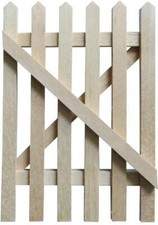 Dolls House Bare Wood Picket Garden Gate Miniature Wooden Fence Accessory 1:12