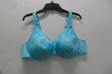NWOT Comfort Choice Underwire Back Hook Aquamarine Multi Bra Size 48B