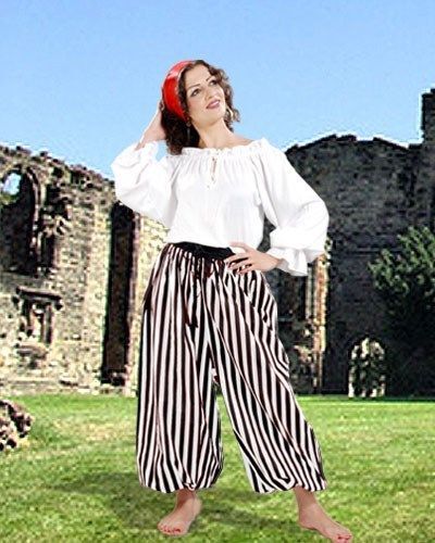 Pirate Pants Medieval Renaissance Adult Unisex Cotton S - XXL 3 Color Combos NEW - Bild 2 von 3