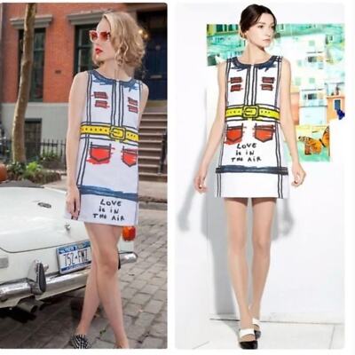Alice + Olivia Love Is In The Air Sketched Shift Dress Size 0/US 