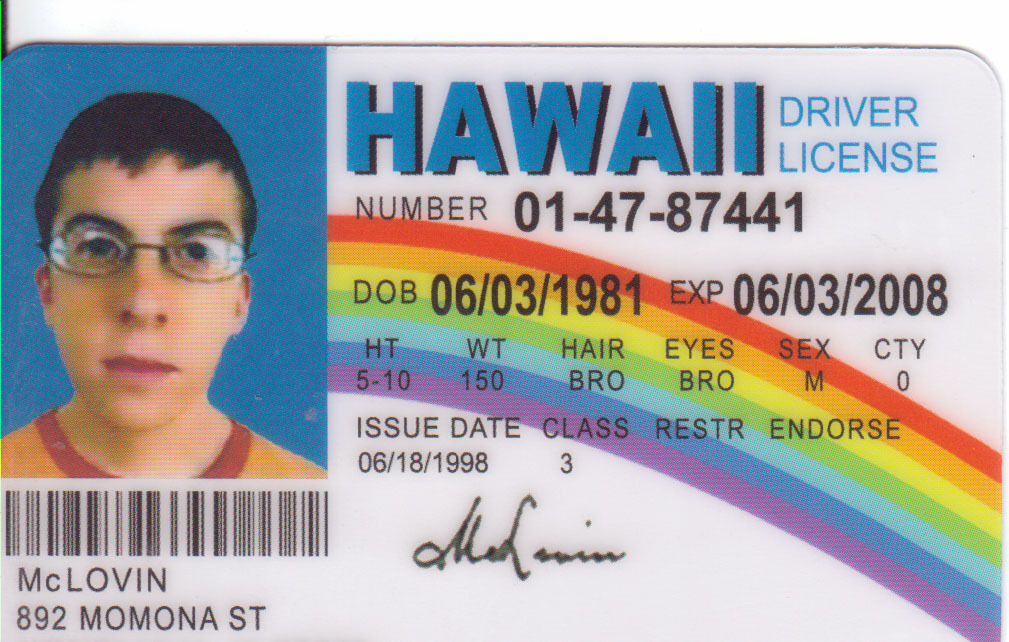 McLovin from Super Bad plastic Fresno Mall Drivers License ID card Max 47% OFF collector