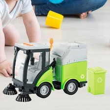 Friction Powered Wheels Vehicle Kids 1:16 Street Sweeper Truck Birthday Gift