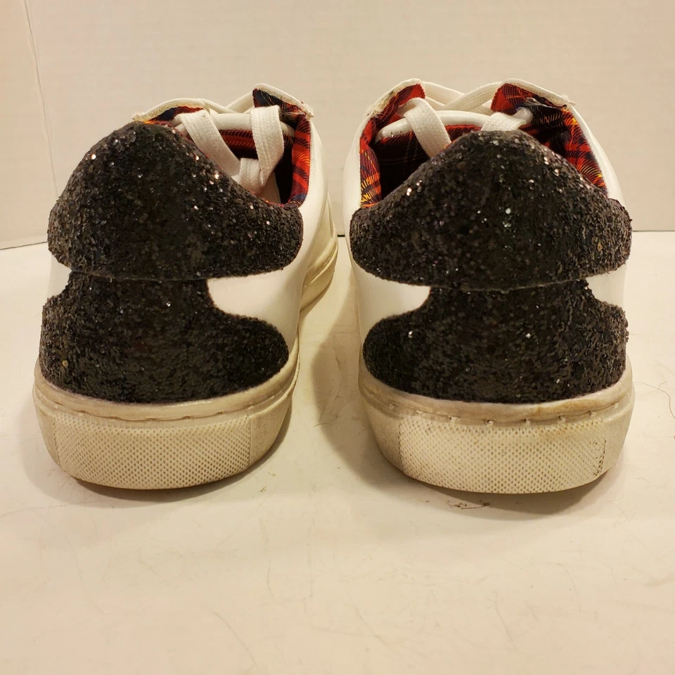 Betsey Johnson For Torrid 运动鞋 9W 白色黑色闪光星星格子衬里阅读 — 第 4/4 张图片