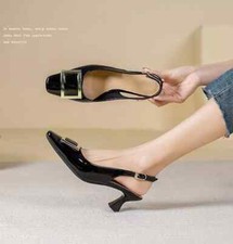 Decolte Scarpe 5 cm Eleganti Nero Lucido Cinturino Pelle Sintetica 76150