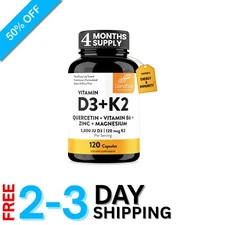 Comprehensive D3 K2 5000 IU Capsules - 120 Count for Adult Health & Vitality