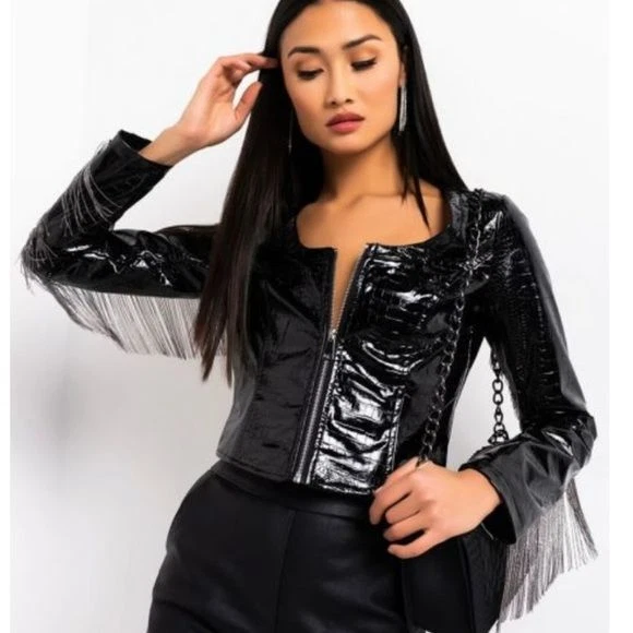 Fringe arm jacket top