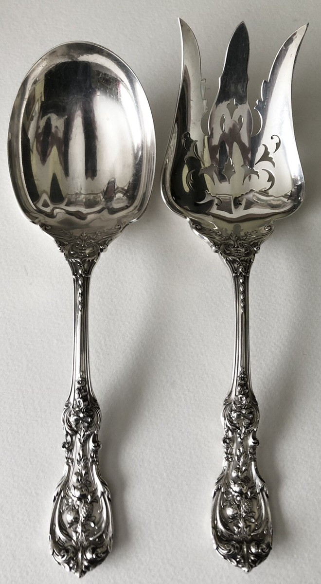 1907 Francis I Salad Serving Fork Spoon Set Reed Barton Sterling