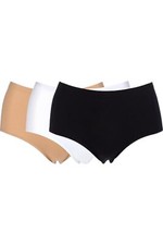 Rhonda Shear 3-pack Invisible Edge Mid-Rise Brief Black/Lt Beige/White