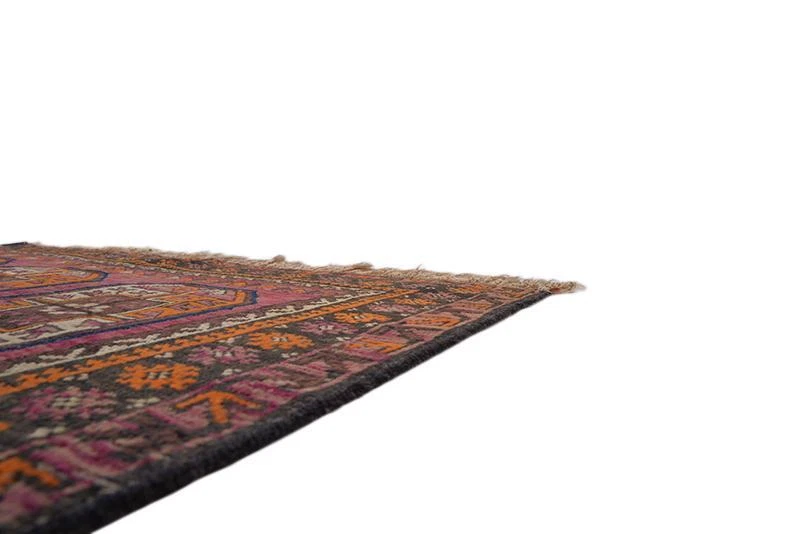 Vintage Tribal Handmade Wool Geometric  Afghan 4x7 Red Hand Knotted Area Rug - Image 4 of 4