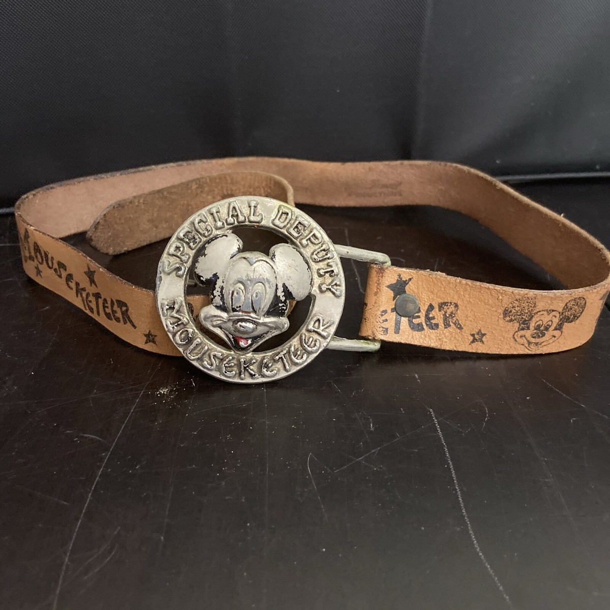 アンティーク　ミッキーマウスベルト Vintage Disney Mickey Mouse Club Mouseketeer Special Deputy Metal