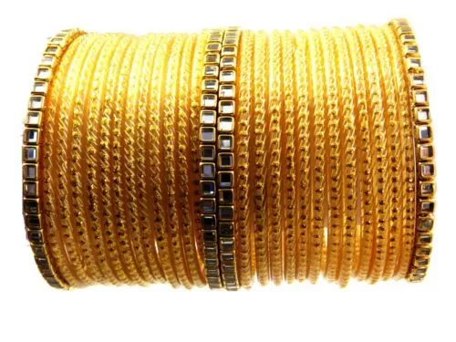 Gold glass bangles deals