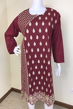Pakistani Indian Designer Lawn Linen embroidery kurti XL