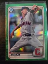 2020 Bowman Chrome - Triston McKenzie #BCP-189 - Green Refractor /99 Guardians