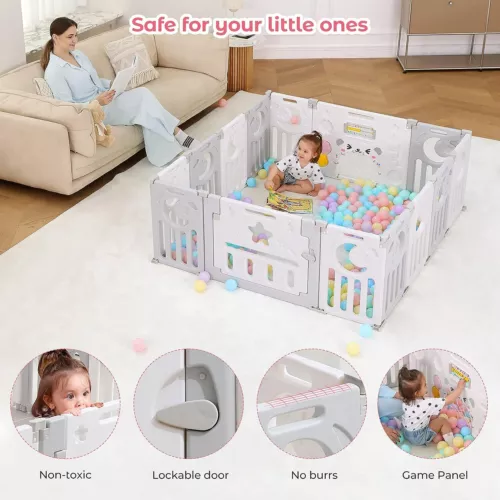 10/14/18 Stk Laufgitter Baby Laufstall Faltbar DIY Absperrgitter Krabbelgitter - Bild 1 von 59
