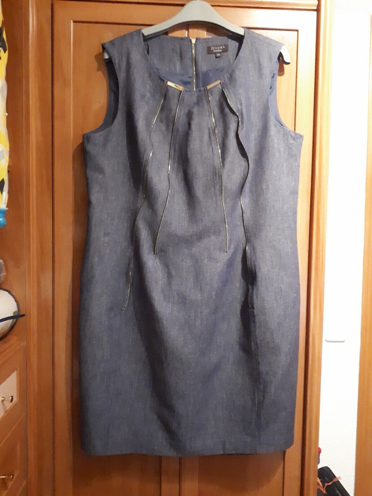 VESTIDO DE COLOR VAQUERO DE ZENDRA EN TALLA 50