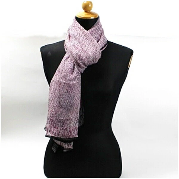 Autêntica estola retangular de seda Armani COLLEZIONI roxa x preta usada classificação A - Imagem 2 de 4