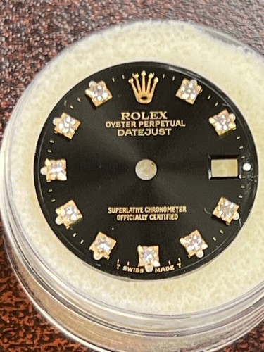 Genuine Ladies Rolex Datejust Original Factory 26MM Black Dial with Diamonds - Picture 1 of 5