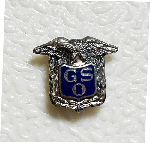US - GSO GENERAL SERVICE OFFICE PIN - Sterling Silver W Blue Enamel Eagle - NICE - Picture 4 of 5