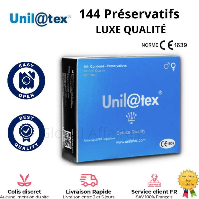 Préservatifs Unilatex nature lubrifiés pour éviter les irritations et assurer une haute sécurité