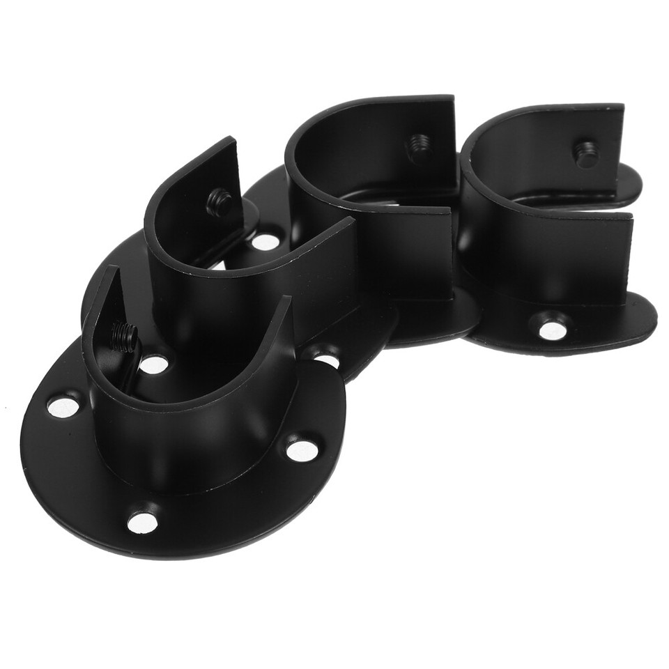 4pcs Stainless Steel Rod Socket Wardrobe Flange Rod Holder Closet Rod