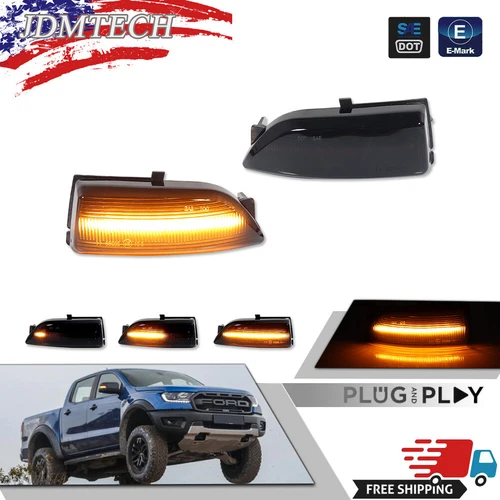 Dynamic LED Side Mirror Turn Signal Lights Indicator For Ford Ranger Lariat T6