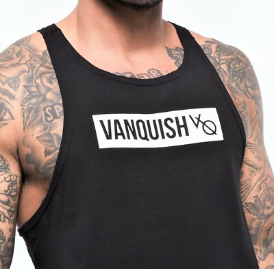REGULAR FIT TANK TOP【VANQUISH FITNESS】送料/関税無 VANQUISH Fitness 'VQ Box Logo' Muscle Tank Top / Stringer