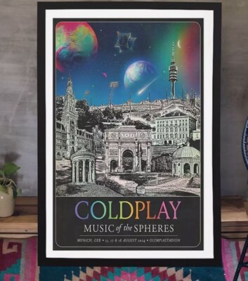 Coldplay Poster Tour In Munich, GER On August 15, 17 & 18 2024 Coldplay Poster Tour In Munich, GER On August 15, 17 & 18 2024
