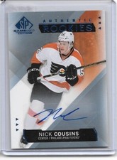 2015-16 UPPER DECK SP GAME USED NICK COUSINS AUTHENTIC ROOKIES AUTOGRAPH