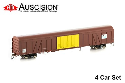 Auscision (NLV-12) NLDF Newsprint Van, SRA Indian Red With L7 Logo - 4 Car Pack