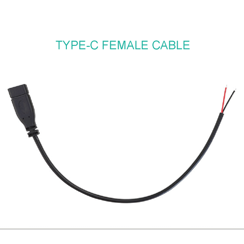 5pcs 25cm USB C Type-C Female Jack Cable 2 wires Power Pigtail Cable Cord DIY - Picture 5 of 6