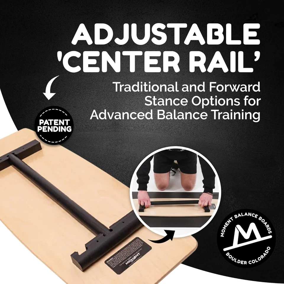 Moment Tablas de Equilibrio Entrenador Madera Tabla de Bamboleo Rodillo Rieles Duraderos 300LBS Foto 4 de 4