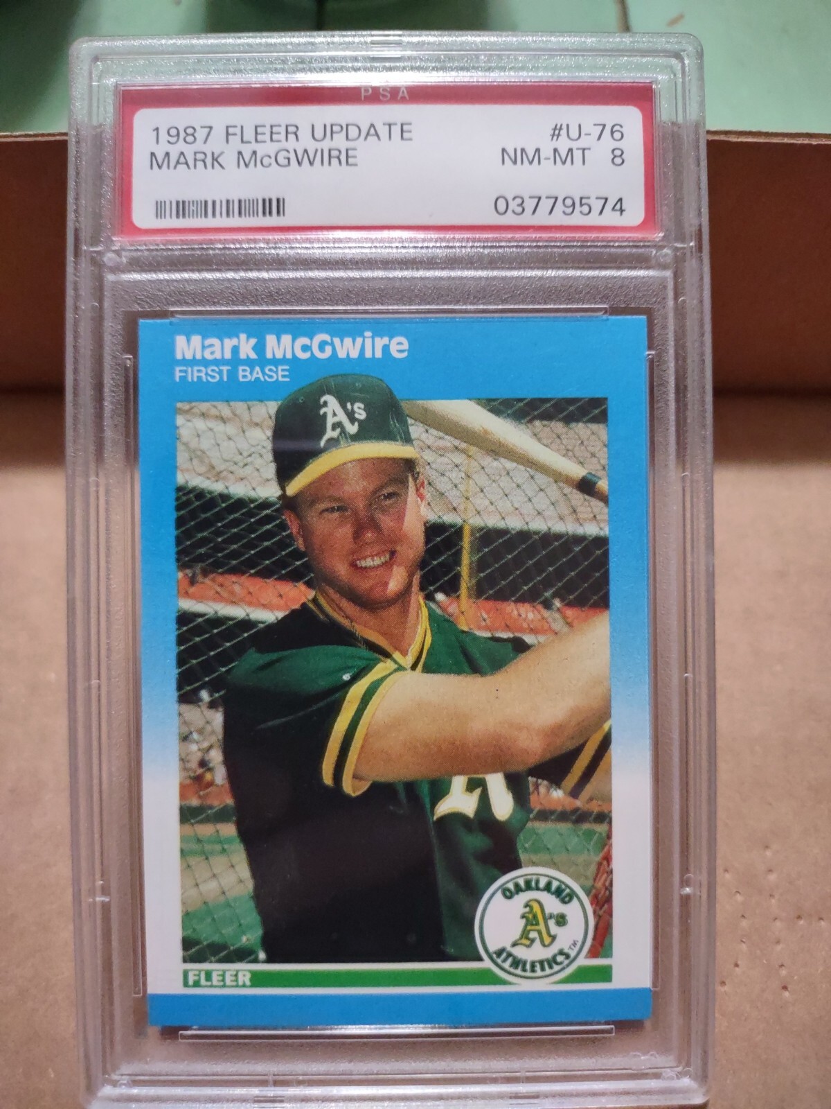 1987 Fleer Update Mark McGwire RC #U-76 PSA 8 NM-MT Oakland A’s Cardinals