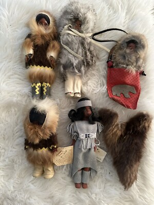 Konvolut 5 Vintage 4 Zoll Indianer Puppen